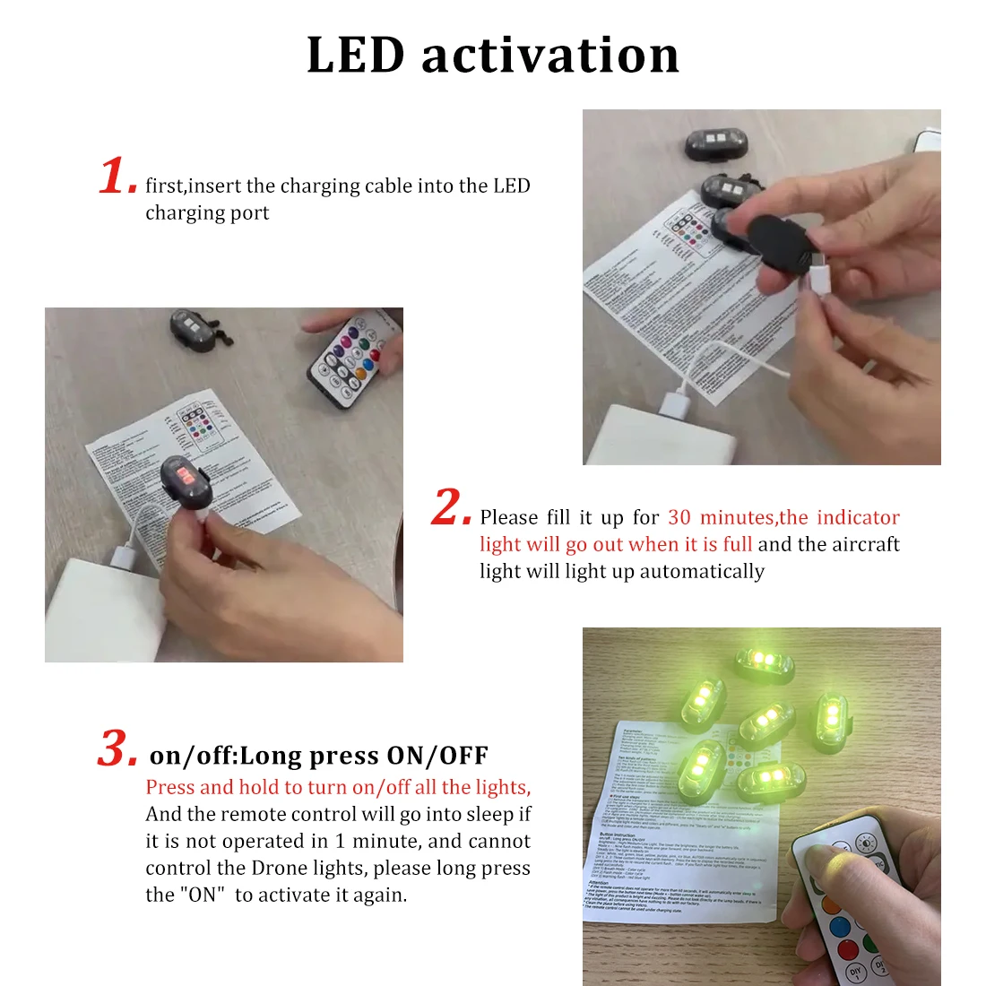2/4/8 sztuk bezprzewodowy pilo – Drone Strobe Light recenzja i cena